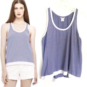 CLUB MONACO Sidney Striped Tank Blue White Large